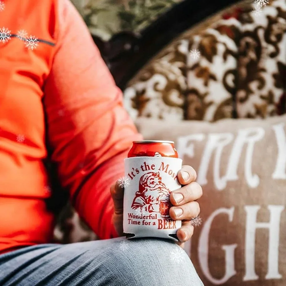 Christmas Santa Beer‎ Can Cooler Stocking Stuffer Party Favor Gift for Men